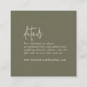 シックモダンオリーブグリーンQRコード詳細 エンクロージャーカード (正面)