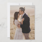 シックモダンオリーブ緑のフォトバック結婚ズ 招待状 (裏面)