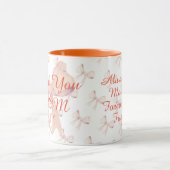 シックモダンオレンジパープル愛あなたママ母の日 マグカップ (中央)