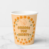 シックモダンオレンジユーレディ柑橘系ベビーシャワー 紙コップ (正面)