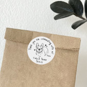 シックモダンカスタムおもしろいブルドッグドッグ結婚式の引き出物 ラウンドシール