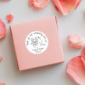 シックモダンカスタムおもしろいブルドッグドッグ結婚式の引き出物 ラウンドシール