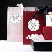 シックモダンカスタムおもしろいヨークシャーテリアドッグ結婚式の引き出物 ラウンドシール