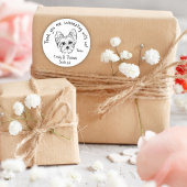 シックモダンカスタムおもしろいヨークシャーテリアドッグ結婚式の引き出物 ラウンドシール