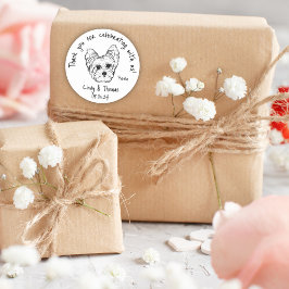 シックモダンカスタムおもしろいヨークシャーテリアドッグ結婚式の引き出物 ラウンドシール