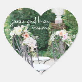 シックモダンカスタムウェディングラベル ハートシール