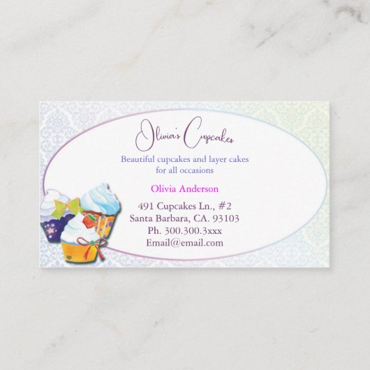 シックモダンカップケーキパティシエ 名刺 (裏面)