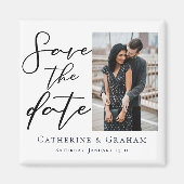 シックモダンカップルの写真の日付を保存 マグネット (正面)