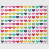 シックモダンカラフルハートバレンタインデー ラッピングペーパー (フラット)