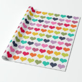 シックモダンカラフルハートバレンタインデー ラッピングペーパー (アンロールド)
