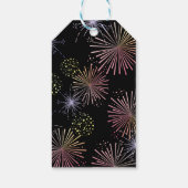 シックモダンカラフル花火ブラック誕生日 ギフトタグ (裏面)