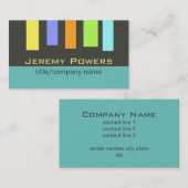 シックモダンカラーブロック両面カスタム色 名刺 (正面/裏面)