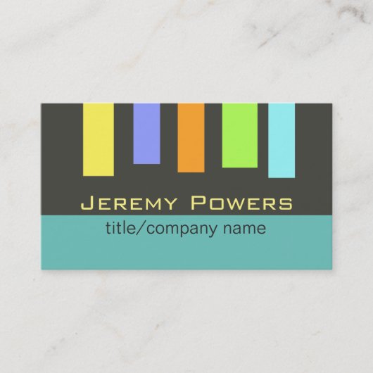 シックモダンカラーブロック両面カスタム色 名刺 (正面)