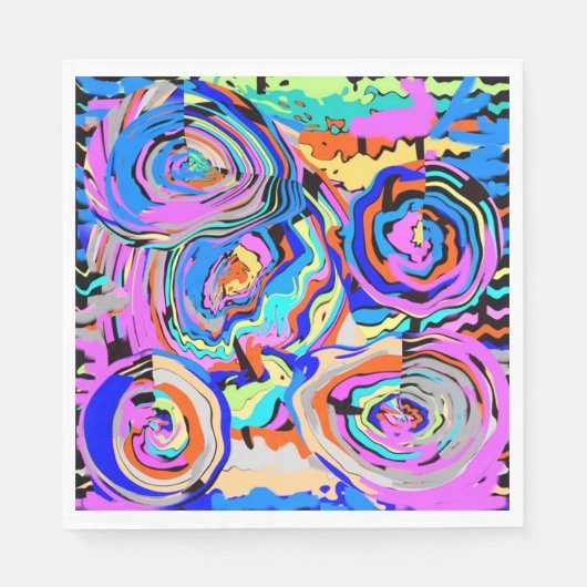 シックモダンカラー数々のアートデザインクール紙 スタンダードランチョンナプキン (正面)