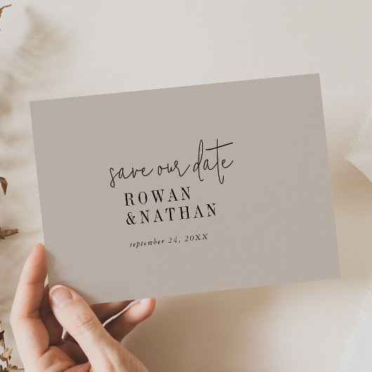 シックモダンカラー編集可結婚能 セーブザデート