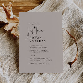 シックモダンカラー編集可能ジャストラブ結婚ズ 招待状