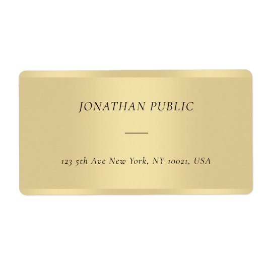 シックモダンカルーシブフォントテンプレート金ゴールド出荷 ラベル (正面)