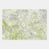 シックモダンガーリーかわいいキウイフローラグリッターパターン ラッピングペーパーシート (正面2)