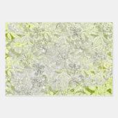 シックモダンガーリーかわいいキウイフローラグリッターパターン ラッピングペーパーシート (正面)