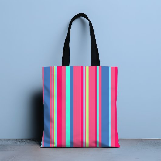 シックモダンガーリーキャンディストライプのパターン トートバッグ
