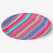 シックモダンガーリーキャンディストライプのパターン ペーパープレート (アングル)