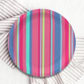 シックモダンガーリーキャンディストライプのパターン ペーパープレート