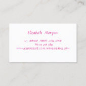 シックモダンガーリーピンクリップホログラフィック 名刺 (裏面)