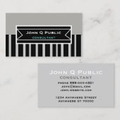 シックモダンクはっきりしたロストライプク両面カスタムブラック 名刺 (正面/裏面)