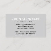 シックモダンクはっきりしたロストライプク両面カスタムブラック 名刺 (裏面)