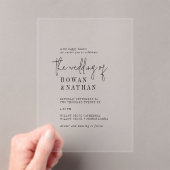 シックモダンクミニマルロシンプルック結婚 アクリル招待状 (インサイチュ (ポータブル))