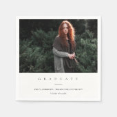 シックモダンクミニマル・クカスタムリーン写真卒業 スタンダードカクテルナプキン (正面)