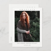 シックモダンクミニマル・クカスタムリーン写真卒業 案内ポストカード (正面/裏面)