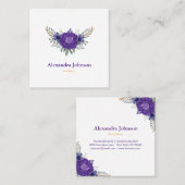 シックモダンクラシー水カラーフローラパーソナライズされた スクエア名刺 (正面/裏面)