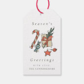 シックモダンクリスマスシーズンの挨拶 ギフトタグ (裏面)