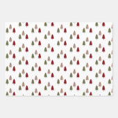 シックモダンクリスマスツリーグリッターカラフル ラッピングペーパーシート (正面)