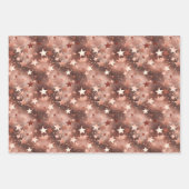 シックモダンクリスマスバラ金ゴールド&ピンクスターズ ラッピングペーパーシート (正面2)