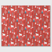 シックモダンクリスマスホリデーズウィンターポーラーベア ラッピングペーパー (フラット)