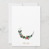 シックモダンク企業のリスマスウォーターリース 招待状 (裏面)