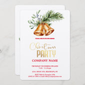 シックモダンク企業のリスマスウォーター色 招待状 (正面/裏面)