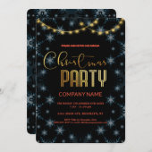 シックモダンク企業のリスマスパーティー 招待状 (正面/裏面)