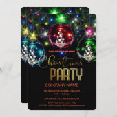 シックモダンク企業のリスマスヴィンテージ装飾 招待状 (正面/裏面)