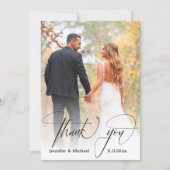 シックモダンク感謝していラクの写真2枚結婚目 ノートカード (正面)