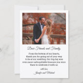 シックモダンク感謝していラクの写真2枚結婚目 ノートカード (裏面)