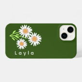 シックモダングモノグラムのリーンとホワイトフローラ iPhoneケース (裏面横)