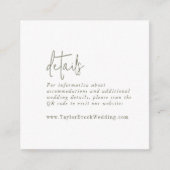 シックモダングリーンとホワイトのQRコード詳細 エンクロージャーカード (正面)