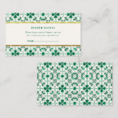 シックモダングリーンセントパトリックの日の赤ちゃんシャワー エンクロージャーカード (正面/裏面)