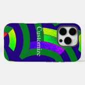 シックモダングリーン/ブルーシボロン Case-Mate iPhoneケース (裏面 (横))