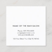 シックモダングレイストライプ金ゴールド美容師 スクエア名刺 (裏面)