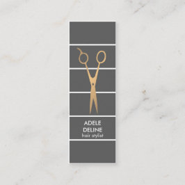 シックモダングレイ銅シザー美容師 スキニー名刺