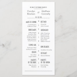 シックモダングレイ | ホワイト結婚式 プログラムラックカード プログラム
